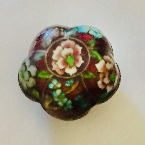 Chinese Painted Enamel Cloisonné Pumpkin Box